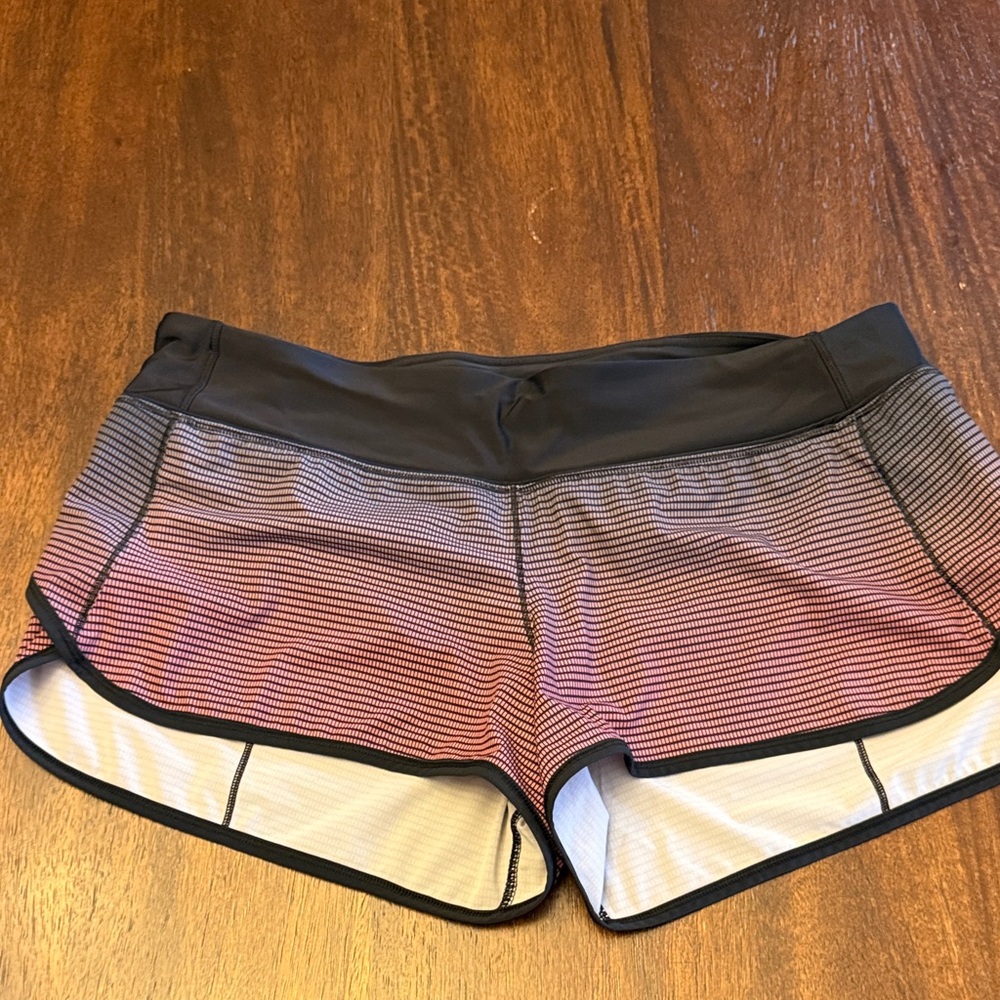 lululemon athletica Black and Pink Gradient Athletic Shorts